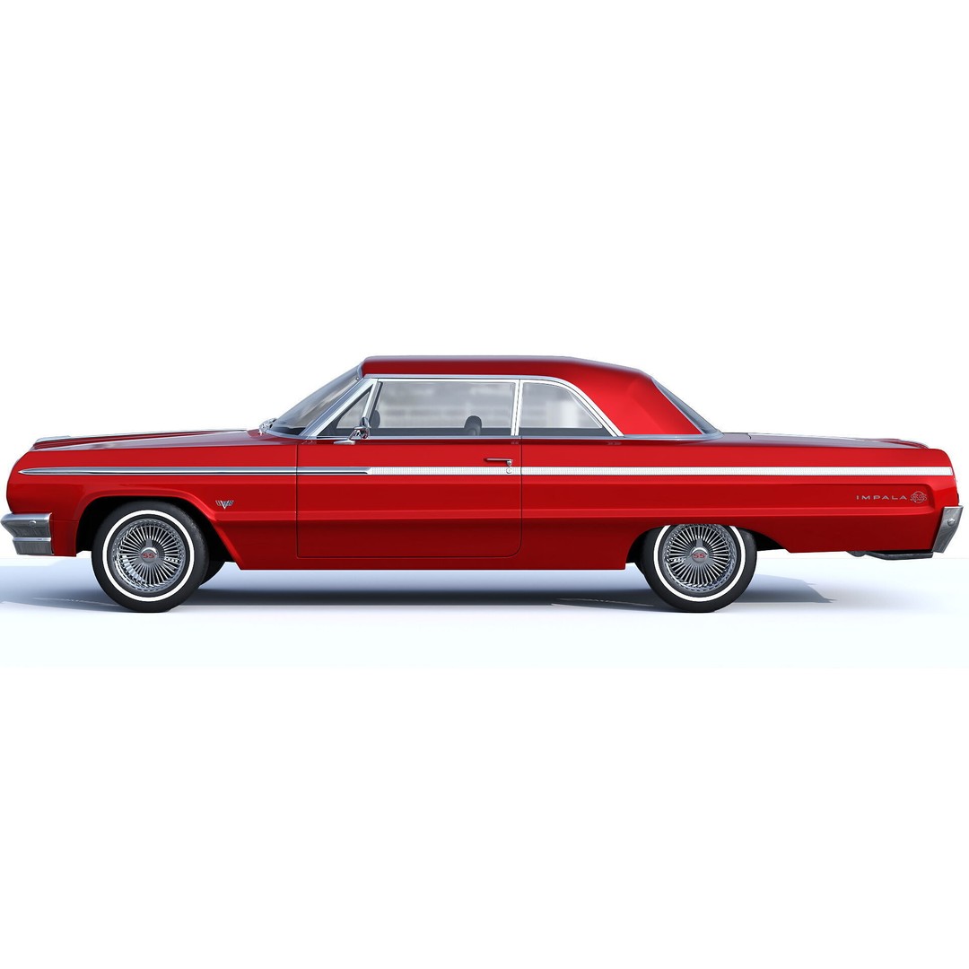 Chevrolet Impala SS 1964 3D Model – Classic Retro Car, FBX, PBR Textures - View 4