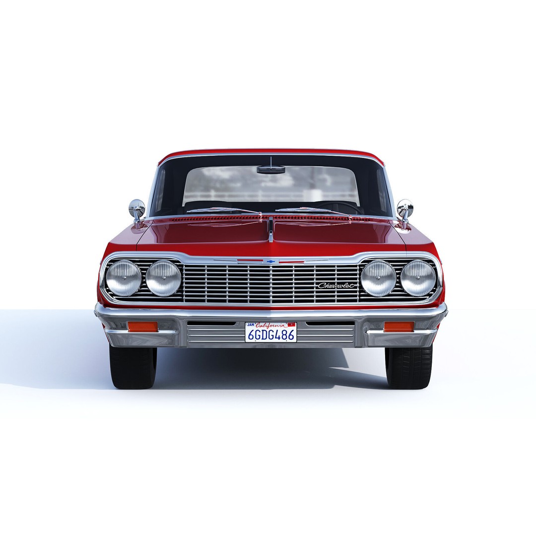 Chevrolet Impala SS 1964 3D Model – Classic Retro Car, FBX, PBR Textures - View 5