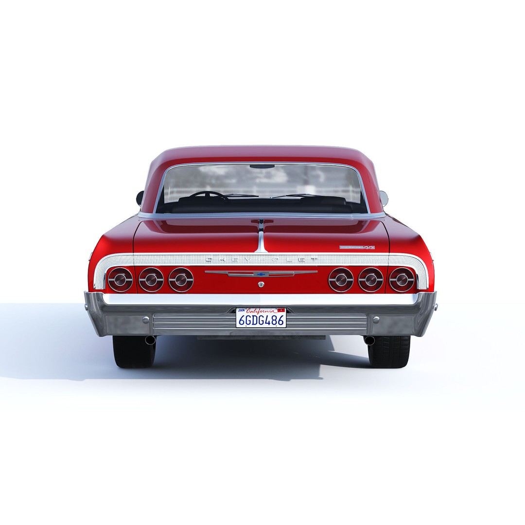 Chevrolet Impala SS 1964 3D Model – Classic Retro Car, FBX, PBR Textures - View 6