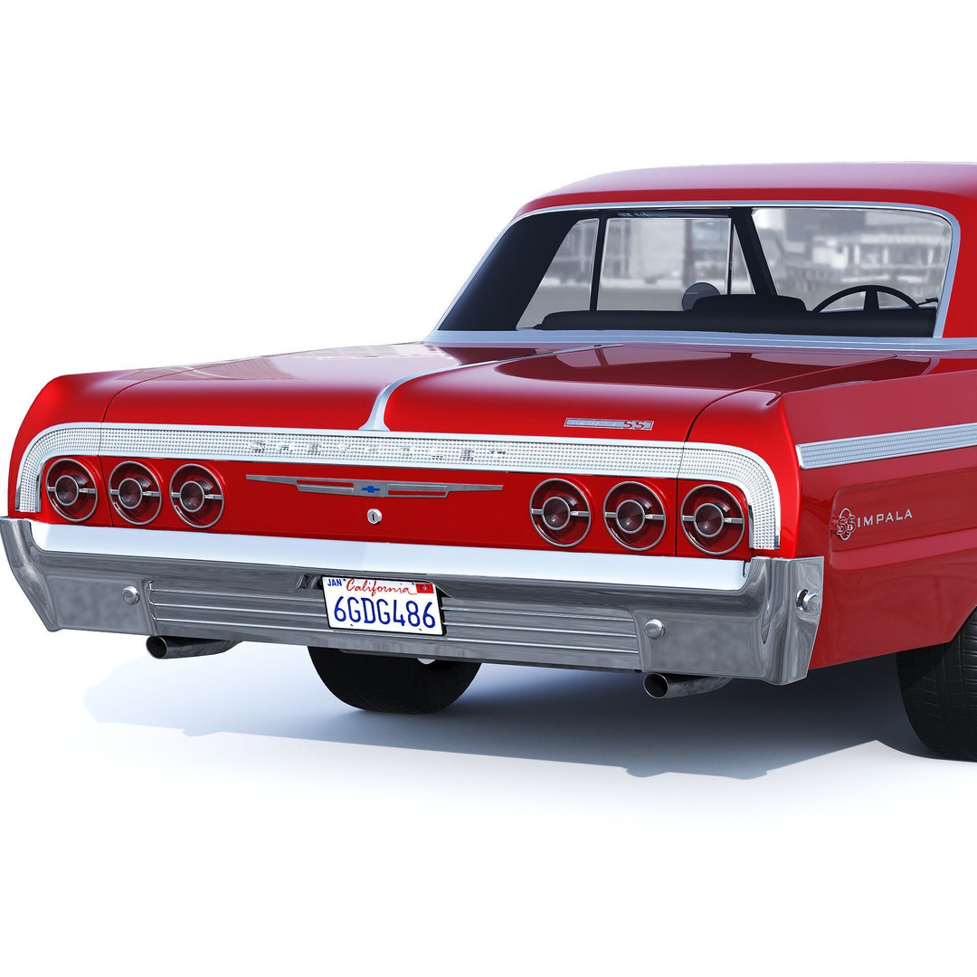 Chevrolet Impala SS 1964 3D Model – Classic Retro Car, FBX, PBR Textures - View 8