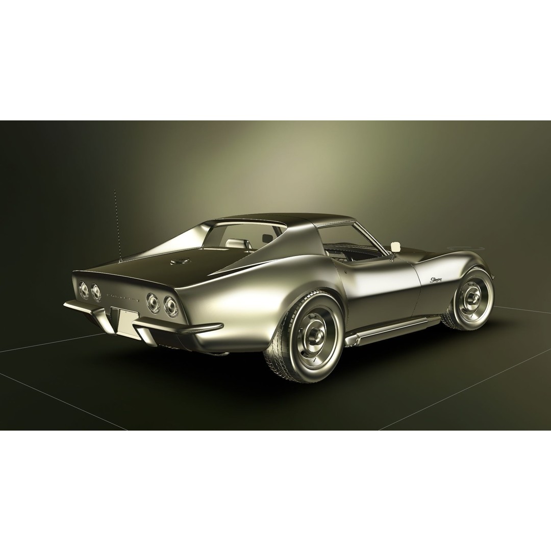 Chevrolet Corvette Stingray C3 1969 3D Model – Classic Car Asset, Blender, FBX, OBJ