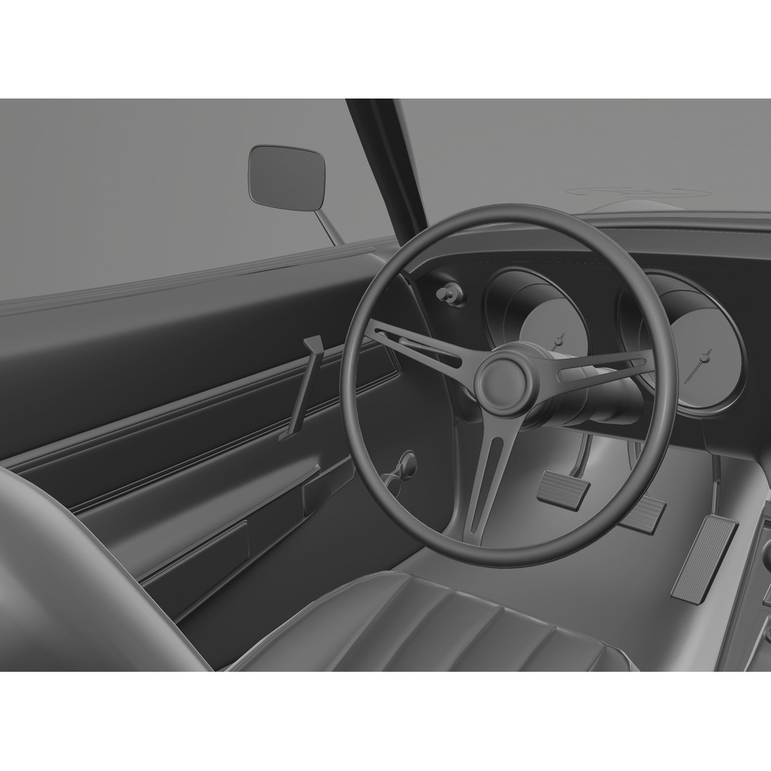 Chevrolet Corvette Stingray C3 1969 3D Model – Classic Car Asset, Blender, FBX, OBJ - View 12