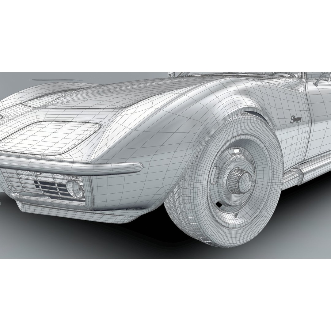 Chevrolet Corvette Stingray C3 1969 3D Model – Classic Car Asset, Blender, FBX, OBJ - View 16
