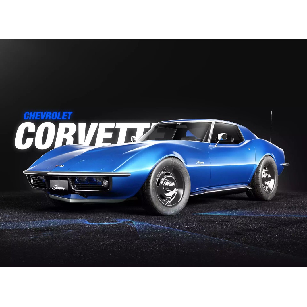 Chevrolet Corvette Stingray C3 1969 3D Model – Classic Car Asset, Blender, FBX, OBJ - View 2