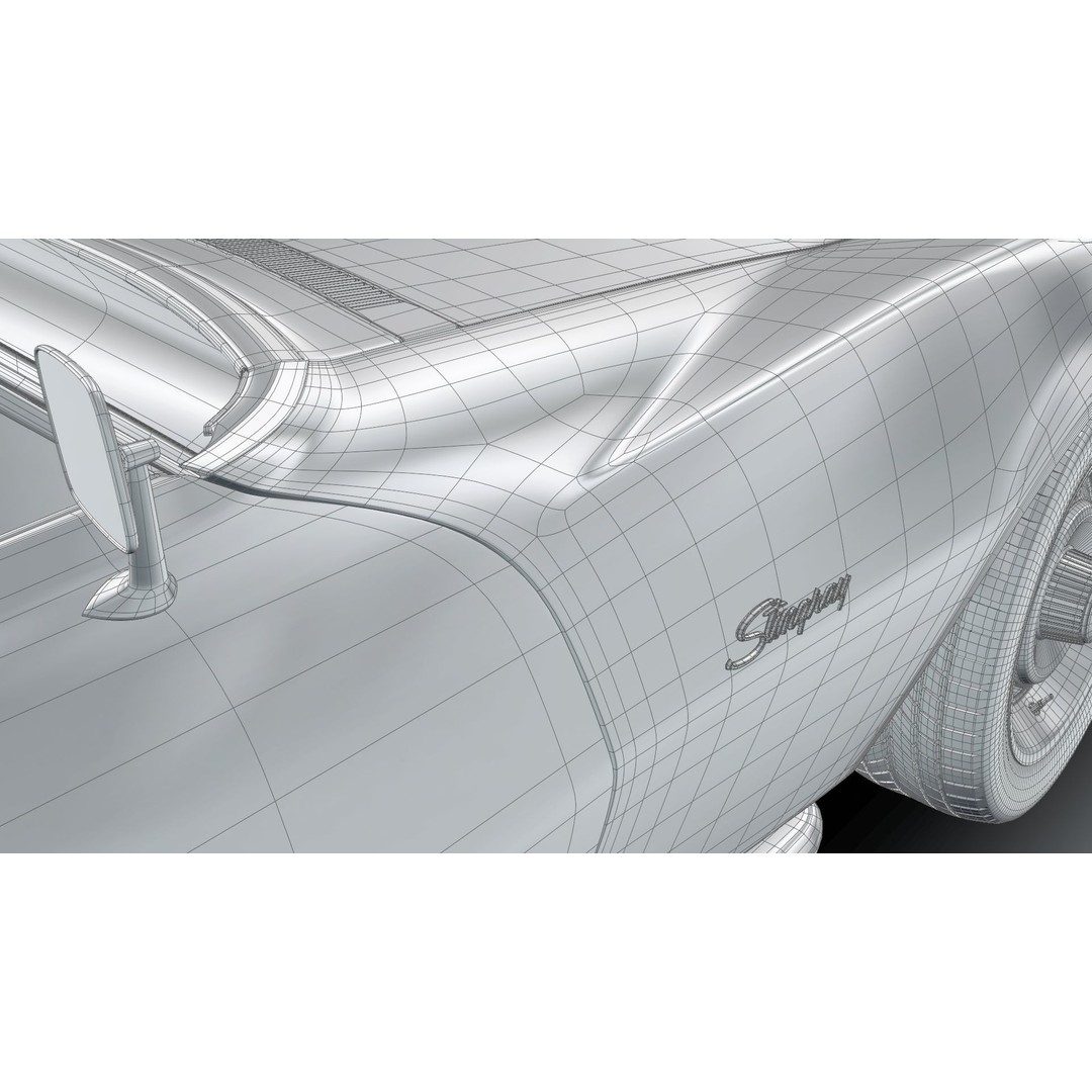 Chevrolet Corvette Stingray C3 1969 3D Model – Classic Car Asset, Blender, FBX, OBJ - View 22