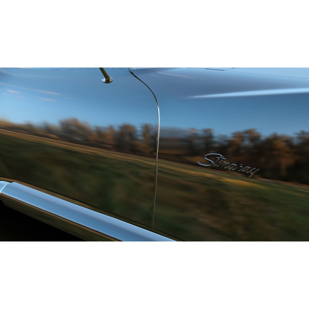 Chevrolet Corvette Stingray C3 1969 3D Model – Classic Car Asset, Blender, FBX, OBJ - View 23