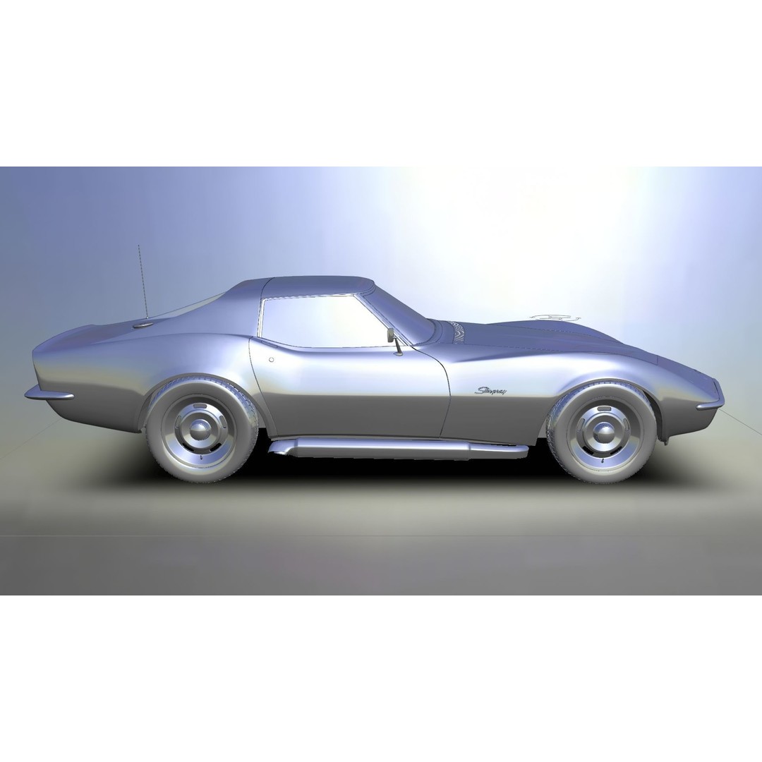 Chevrolet Corvette Stingray C3 1969 3D Model – Classic Car Asset, Blender, FBX, OBJ - View 27