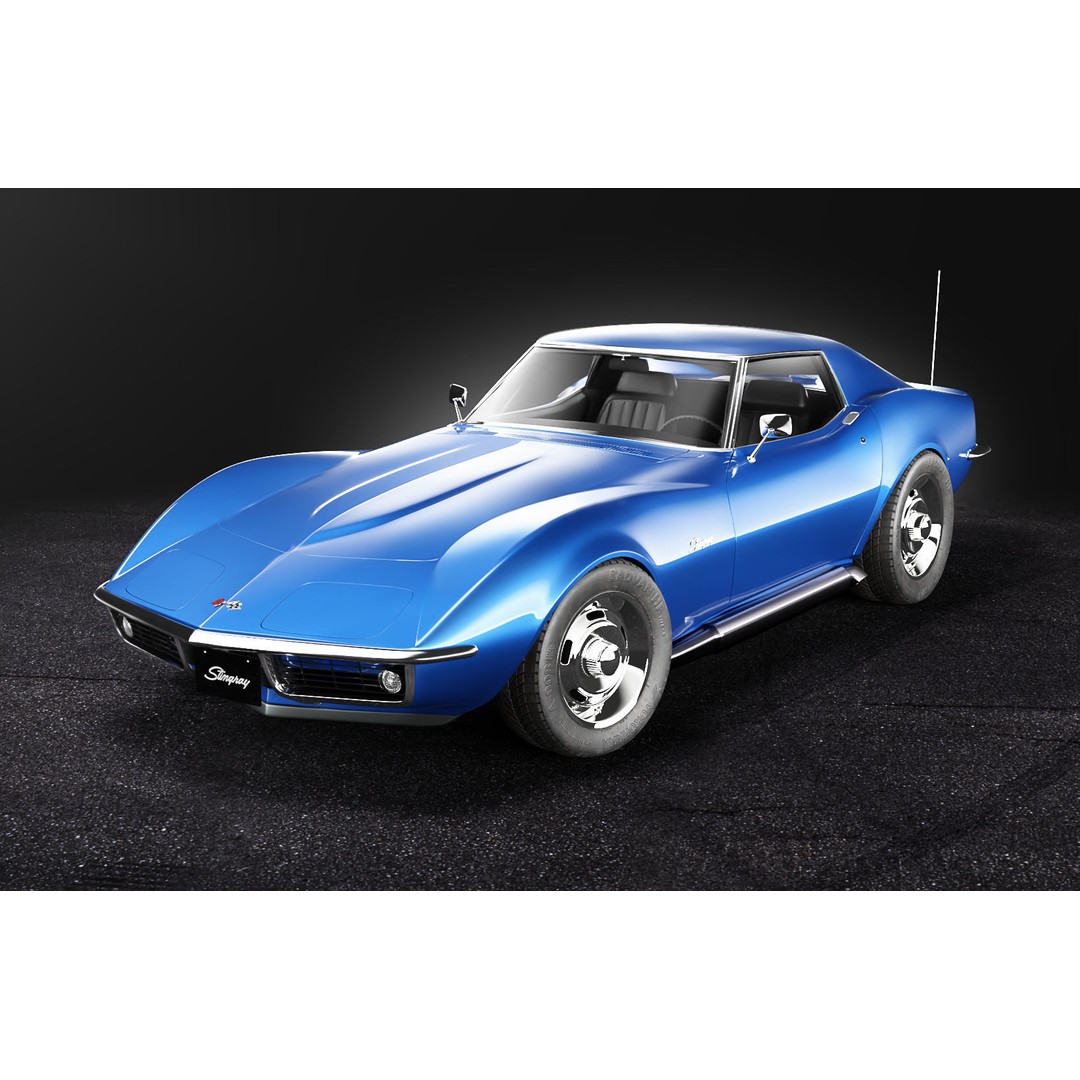 Chevrolet Corvette Stingray C3 1969 3D Model – Classic Car Asset, Blender, FBX, OBJ - View 3