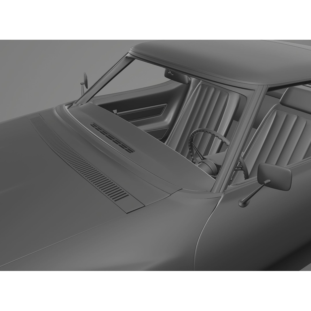 Chevrolet Corvette Stingray C3 1969 3D Model – Classic Car Asset, Blender, FBX, OBJ - View 35