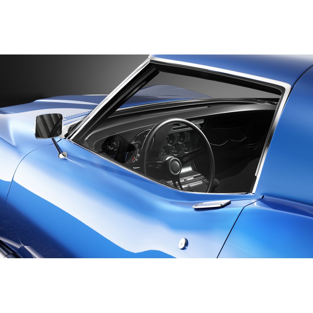 Chevrolet Corvette Stingray C3 1969 3D Model – Classic Car Asset, Blender, FBX, OBJ - View 7