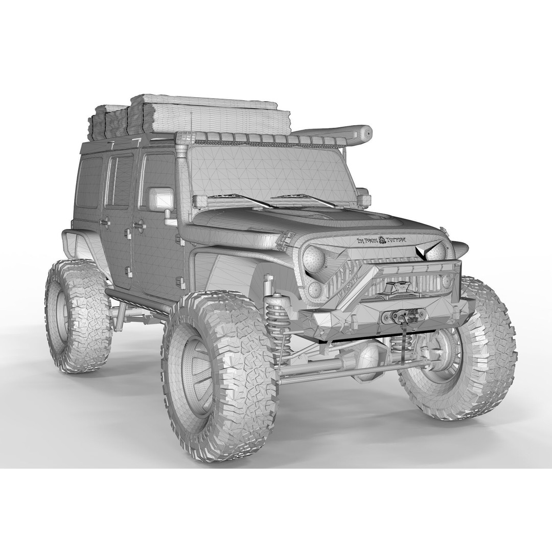 Jeep Rubicon 2018 3D Model – Off-Road SUV, PBR Textures, FBX, OBJ - View 11