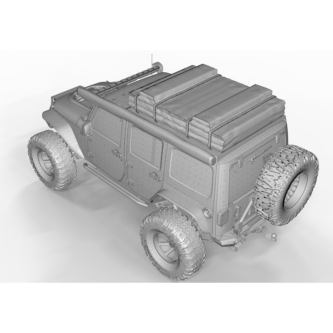 Jeep Rubicon 2018 3D Model – Off-Road SUV, PBR Textures, FBX, OBJ - View 12