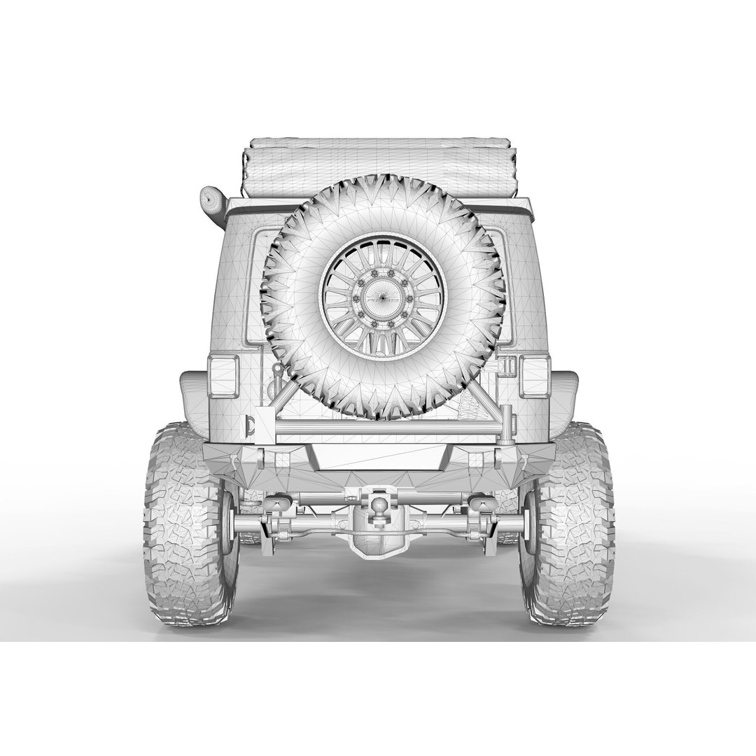 Jeep Rubicon 2018 3D Model – Off-Road SUV, PBR Textures, FBX, OBJ - View 13