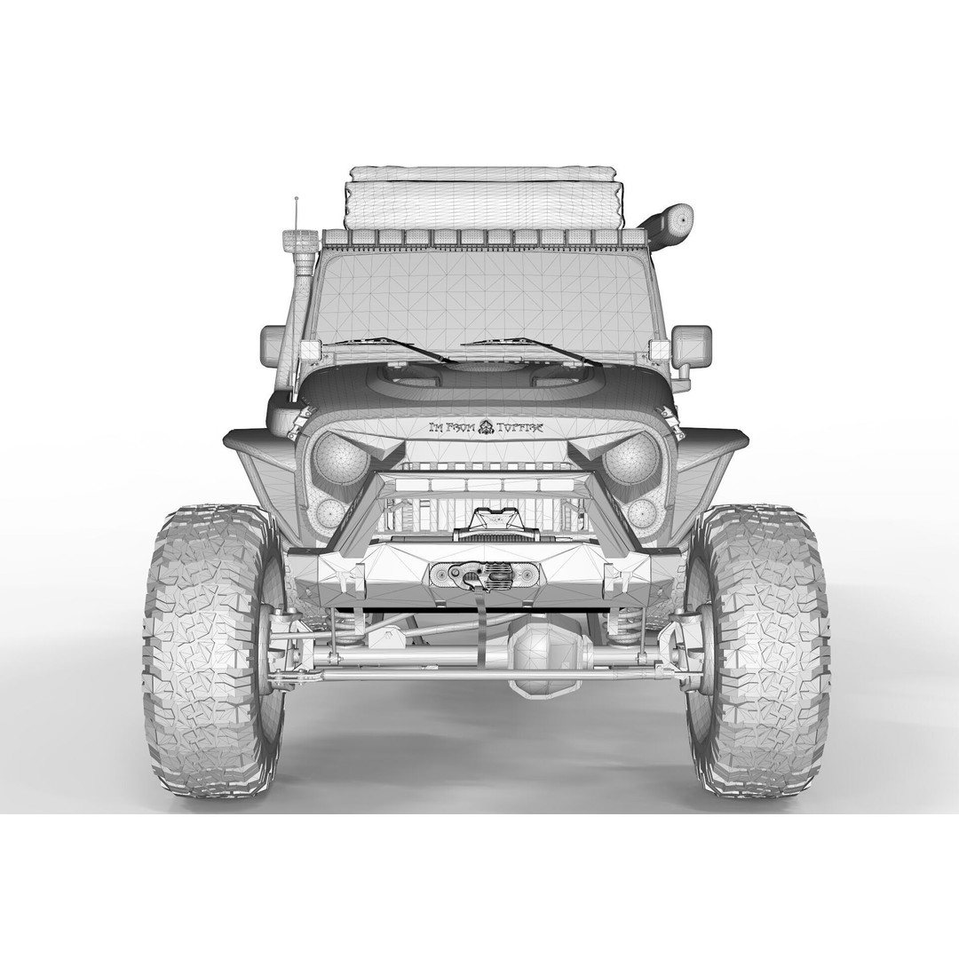 Jeep Rubicon 2018 3D Model – Off-Road SUV, PBR Textures, FBX, OBJ - View 14