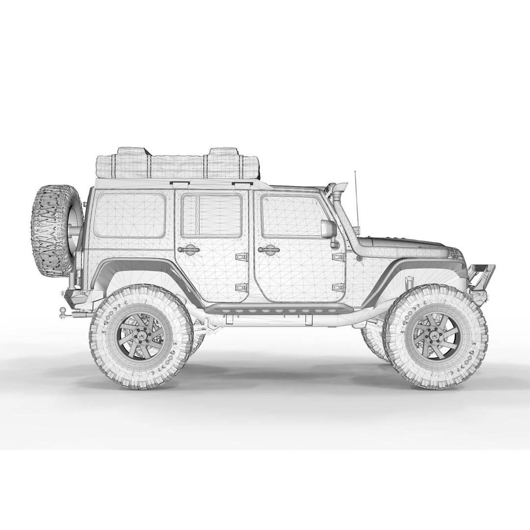 Jeep Rubicon 2018 3D Model – Off-Road SUV, PBR Textures, FBX, OBJ - View 15
