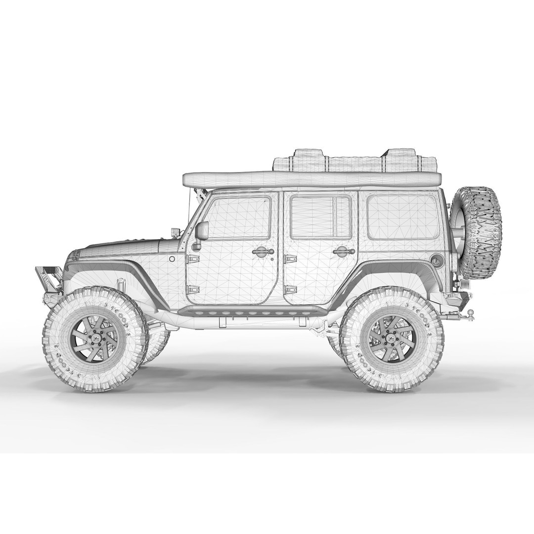 Jeep Rubicon 2018 3D Model – Off-Road SUV, PBR Textures, FBX, OBJ - View 16