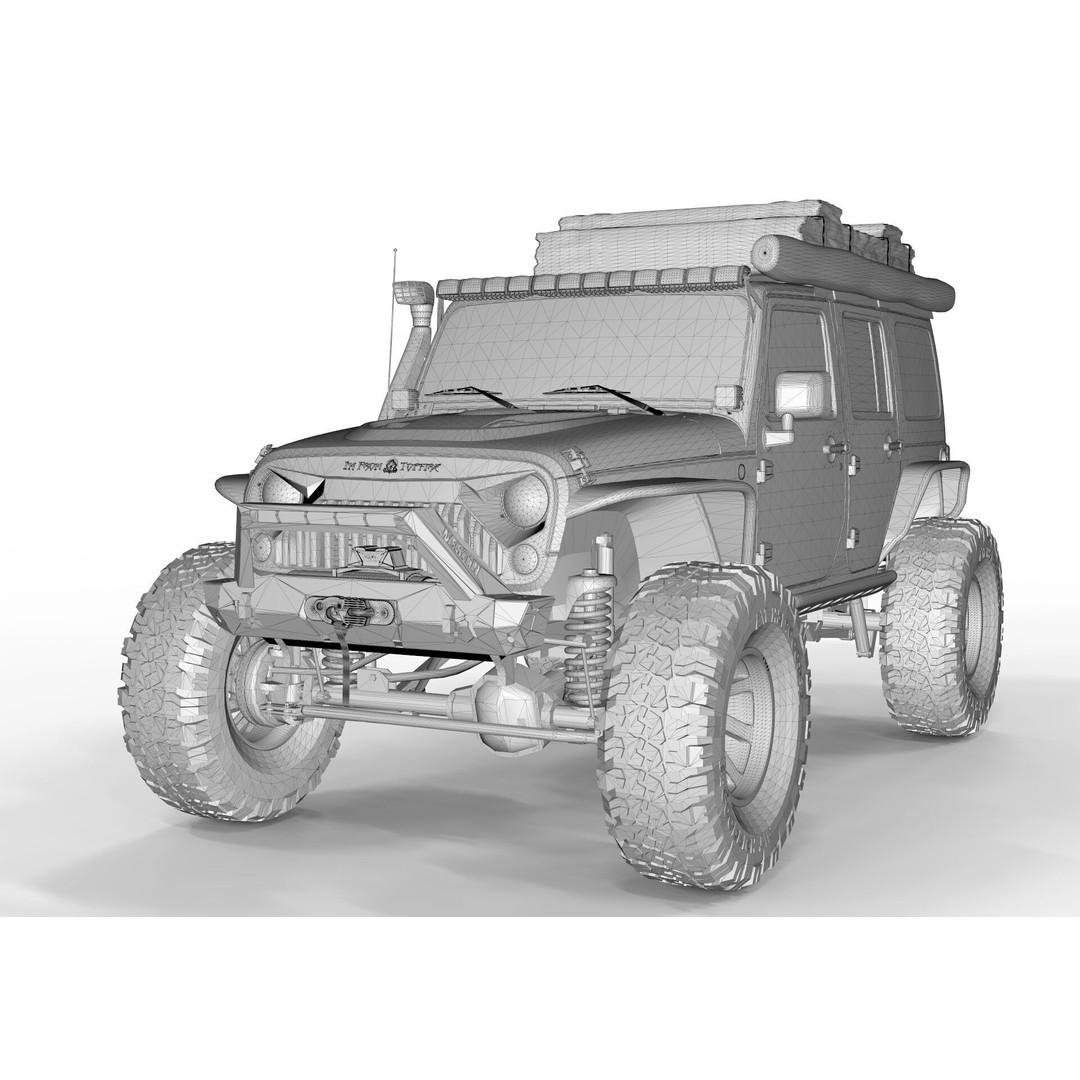 Jeep Rubicon 2018 3D Model – Off-Road SUV, PBR Textures, FBX, OBJ - View 17