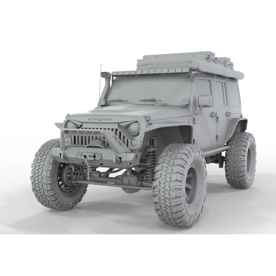 Jeep Rubicon 2018 3D Model – Off-Road SUV, PBR Textures, FBX, OBJ - View 18