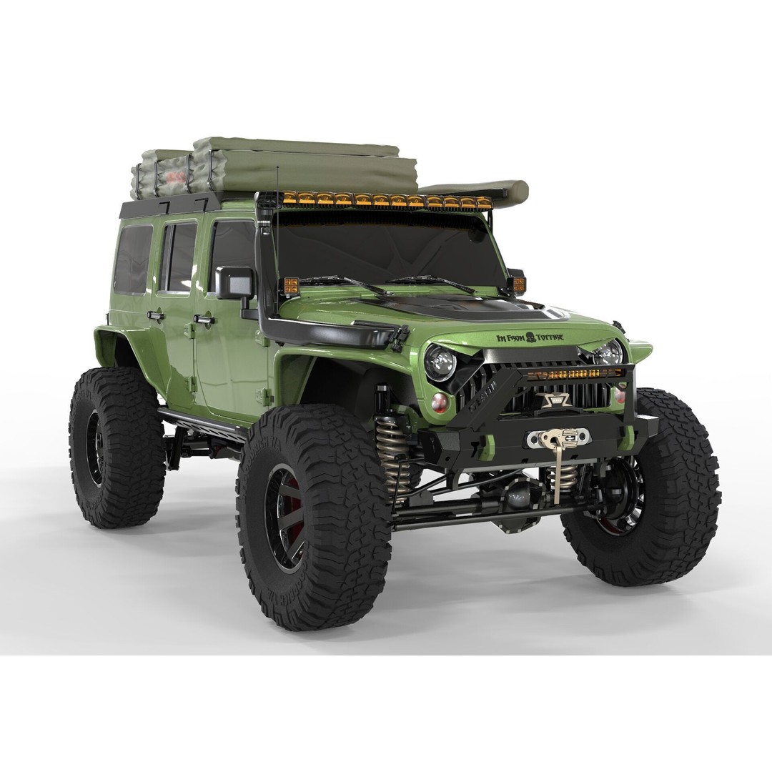 Jeep Rubicon 2018 3D Model – Off-Road SUV, PBR Textures, FBX, OBJ - View 8