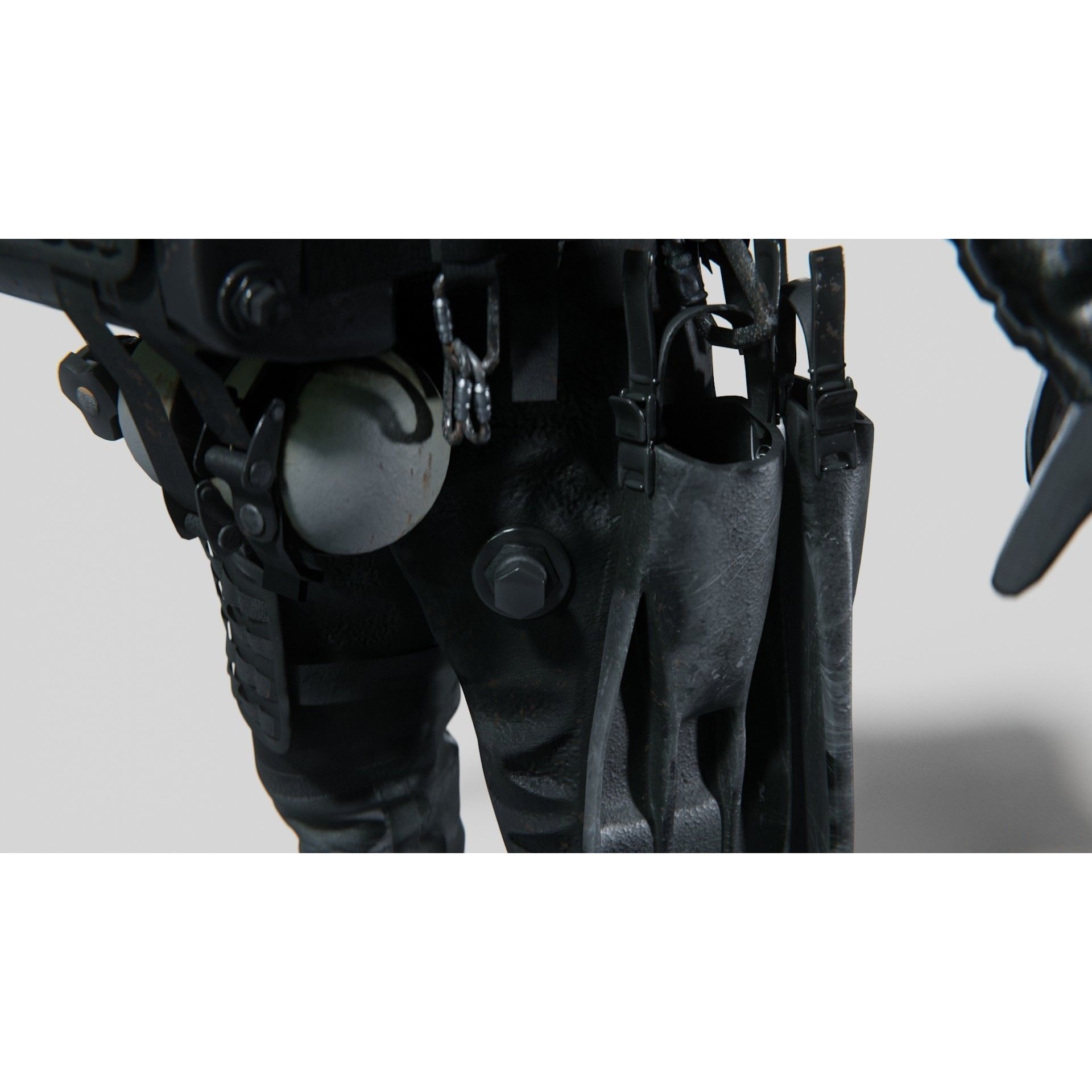 Soldier Diver Drysuit - Low-Poly Game-Ready 3D Model - View 10