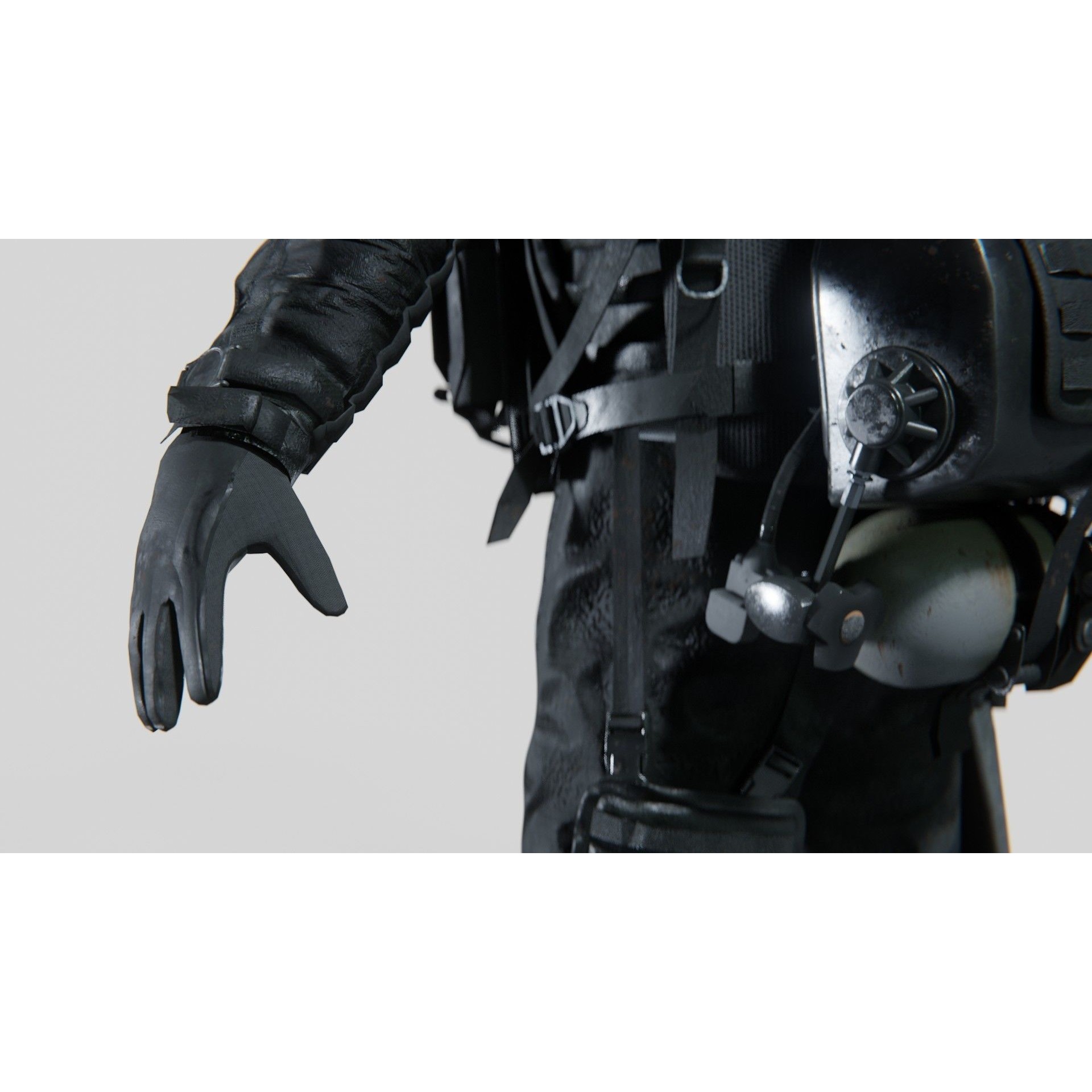 Soldier Diver Drysuit - Low-Poly Game-Ready 3D Model - View 11