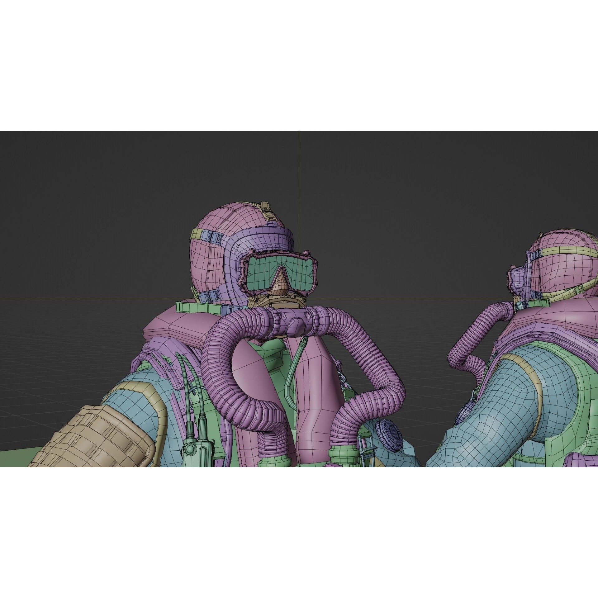 Soldier Diver Drysuit - Low-Poly Game-Ready 3D Model - View 19