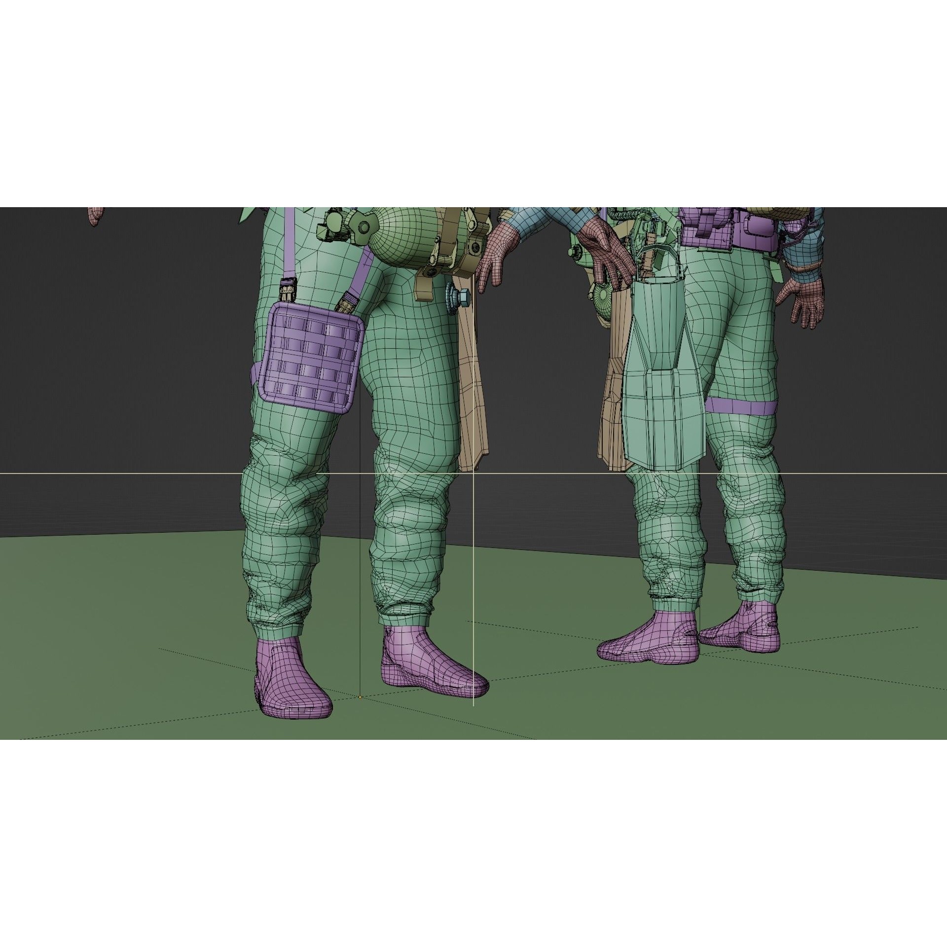 Soldier Diver Drysuit - Low-Poly Game-Ready 3D Model - View 21