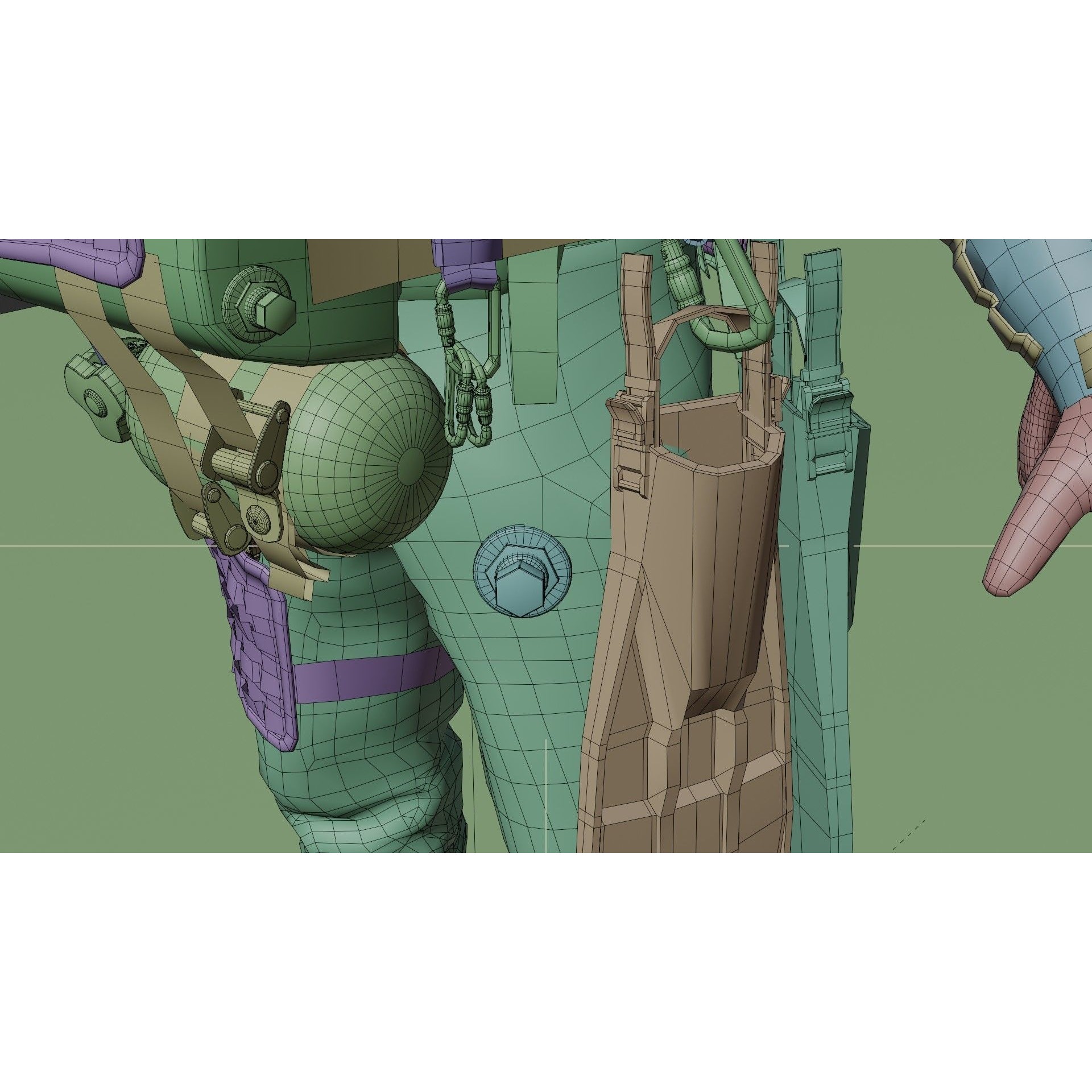 Soldier Diver Drysuit - Low-Poly Game-Ready 3D Model - View 22