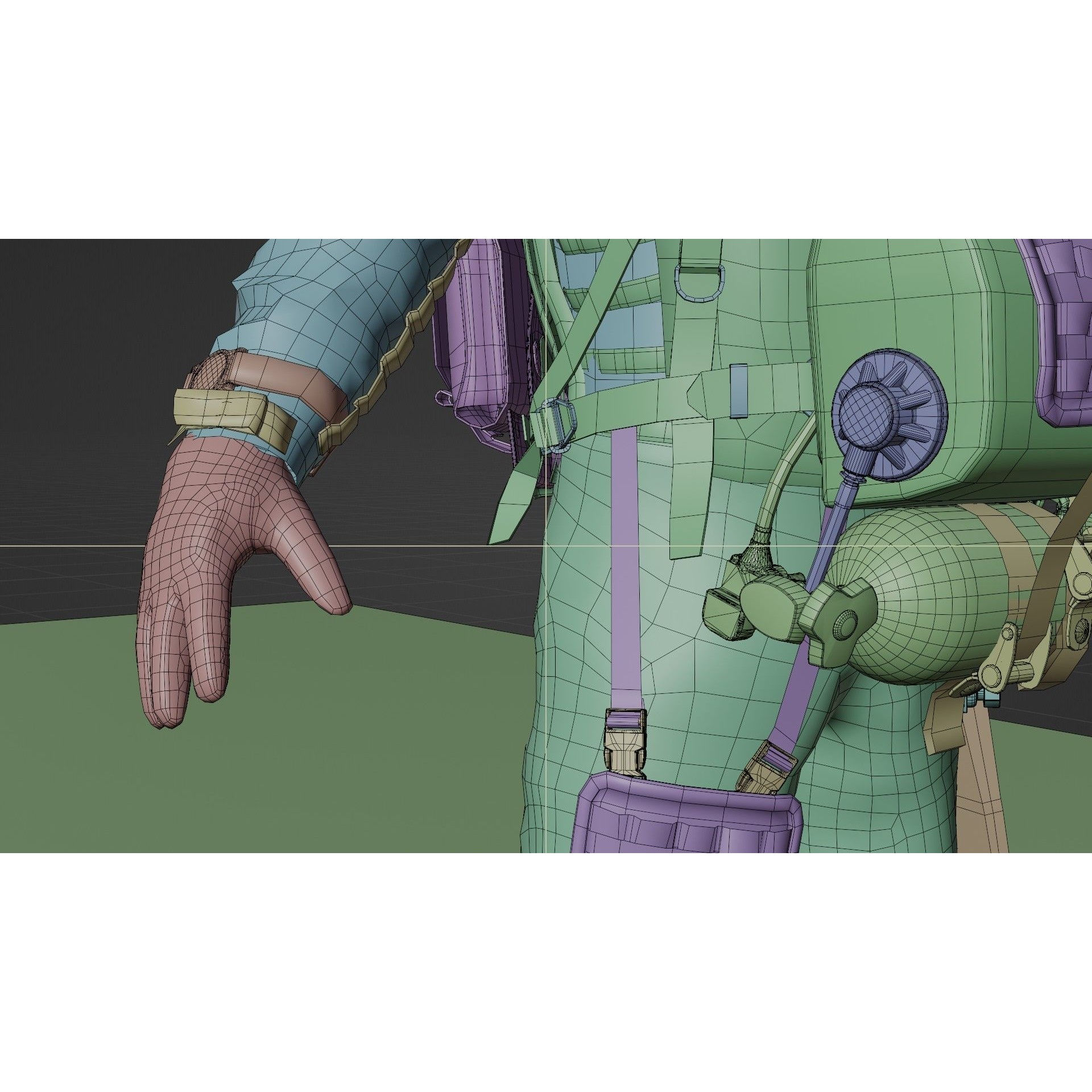 Soldier Diver Drysuit - Low-Poly Game-Ready 3D Model - View 23