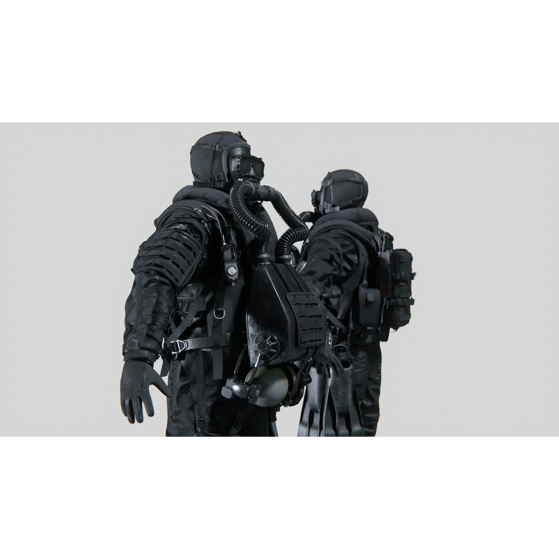 Soldier Diver Drysuit - Low-Poly Game-Ready 3D Model - View 5