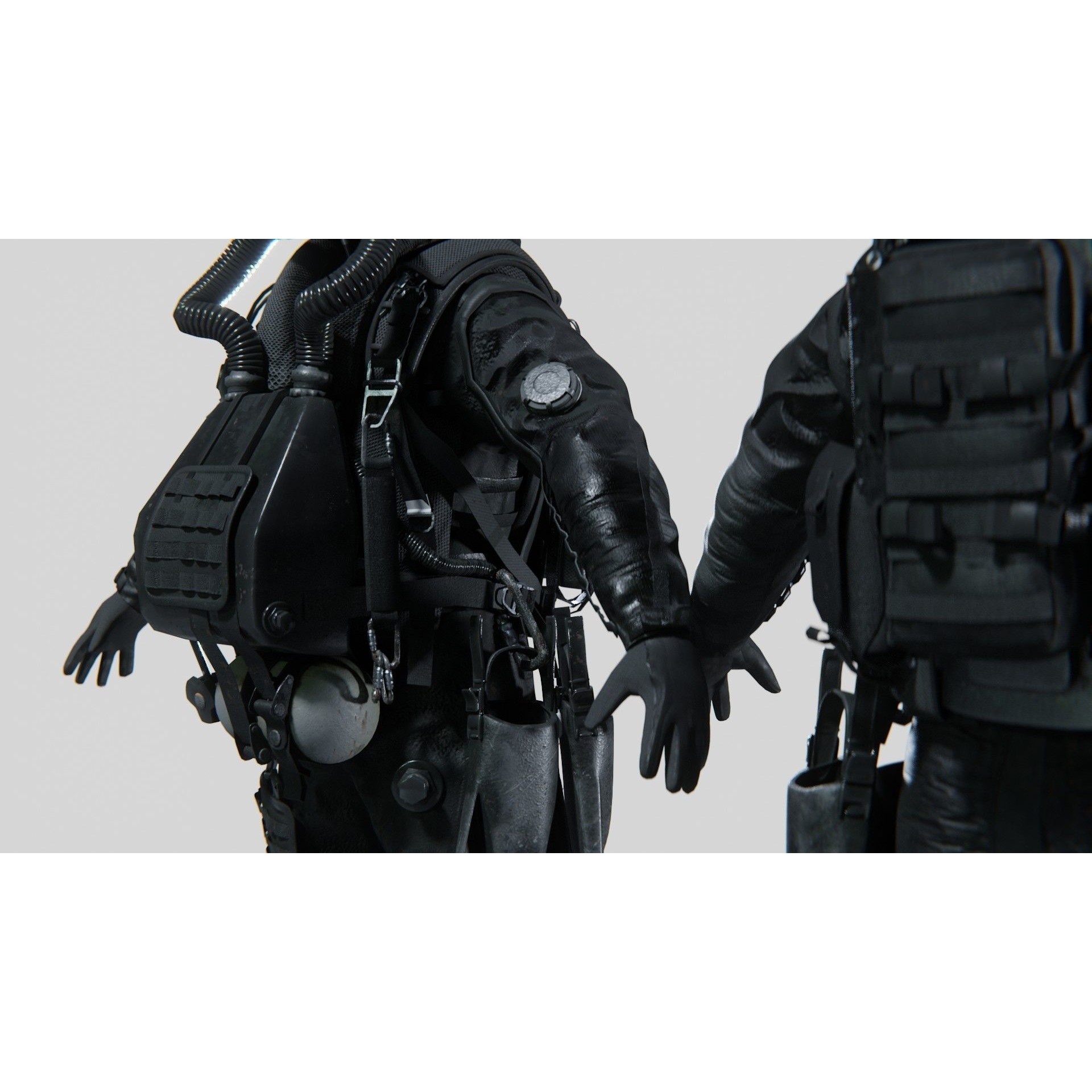 Soldier Diver Drysuit - Low-Poly Game-Ready 3D Model - View 6