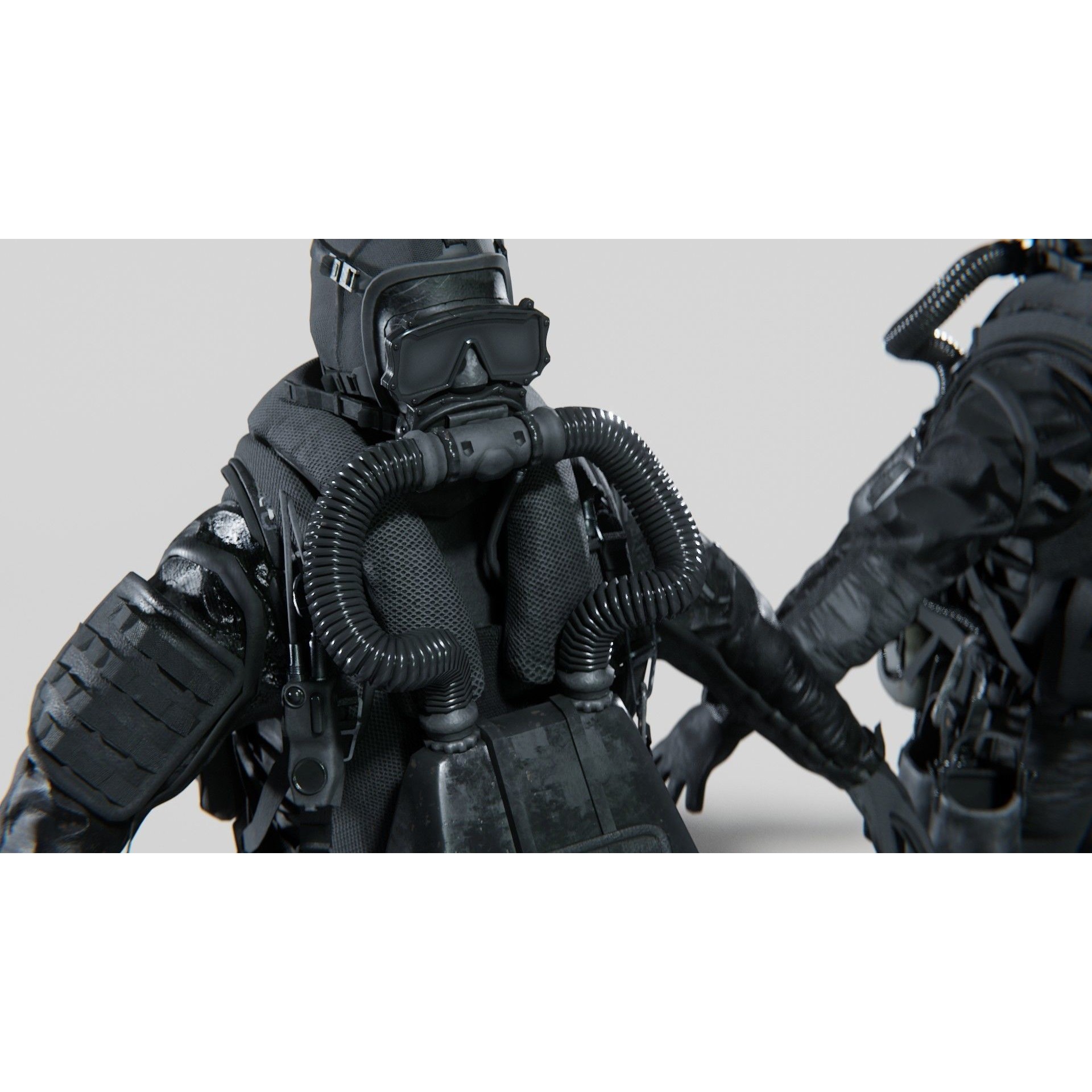 Soldier Diver Drysuit - Low-Poly Game-Ready 3D Model - View 8