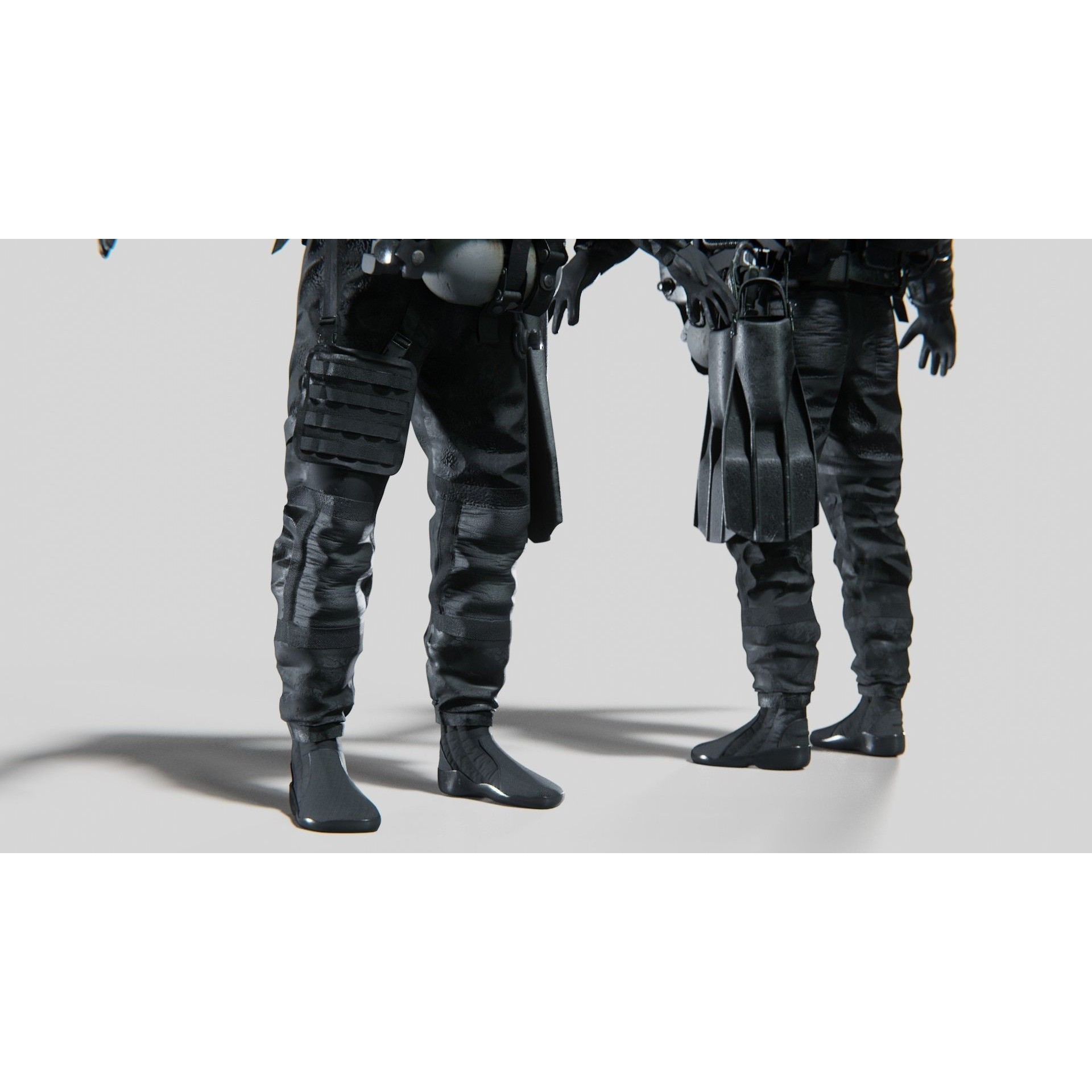 Soldier Diver Drysuit - Low-Poly Game-Ready 3D Model - View 9