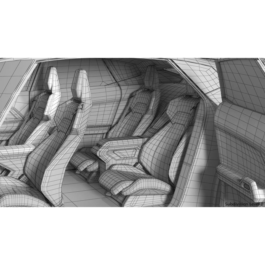 Futuristic Car Concept 3D Model – Detailed Subdivision Ready, Blender & FBX - View 37