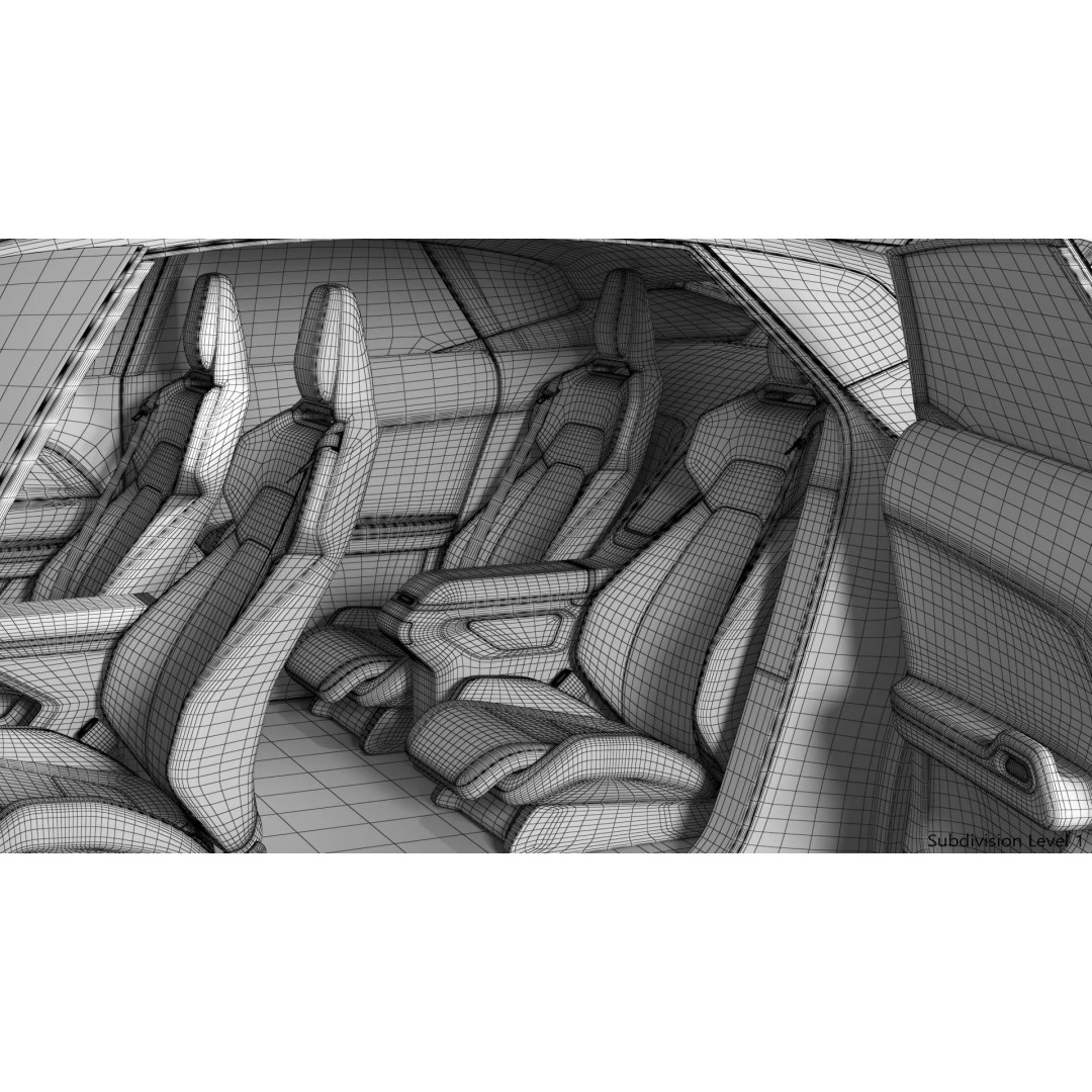 Futuristic Car Concept 3D Model – Detailed Subdivision Ready, Blender & FBX - View 38