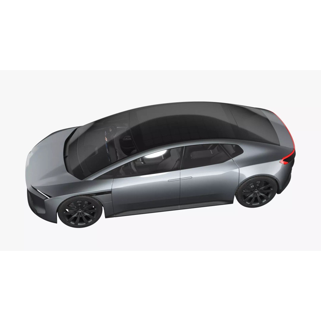 Futuristic Car Concept 3D Model – Detailed Subdivision Ready, Blender & FBX - View 5