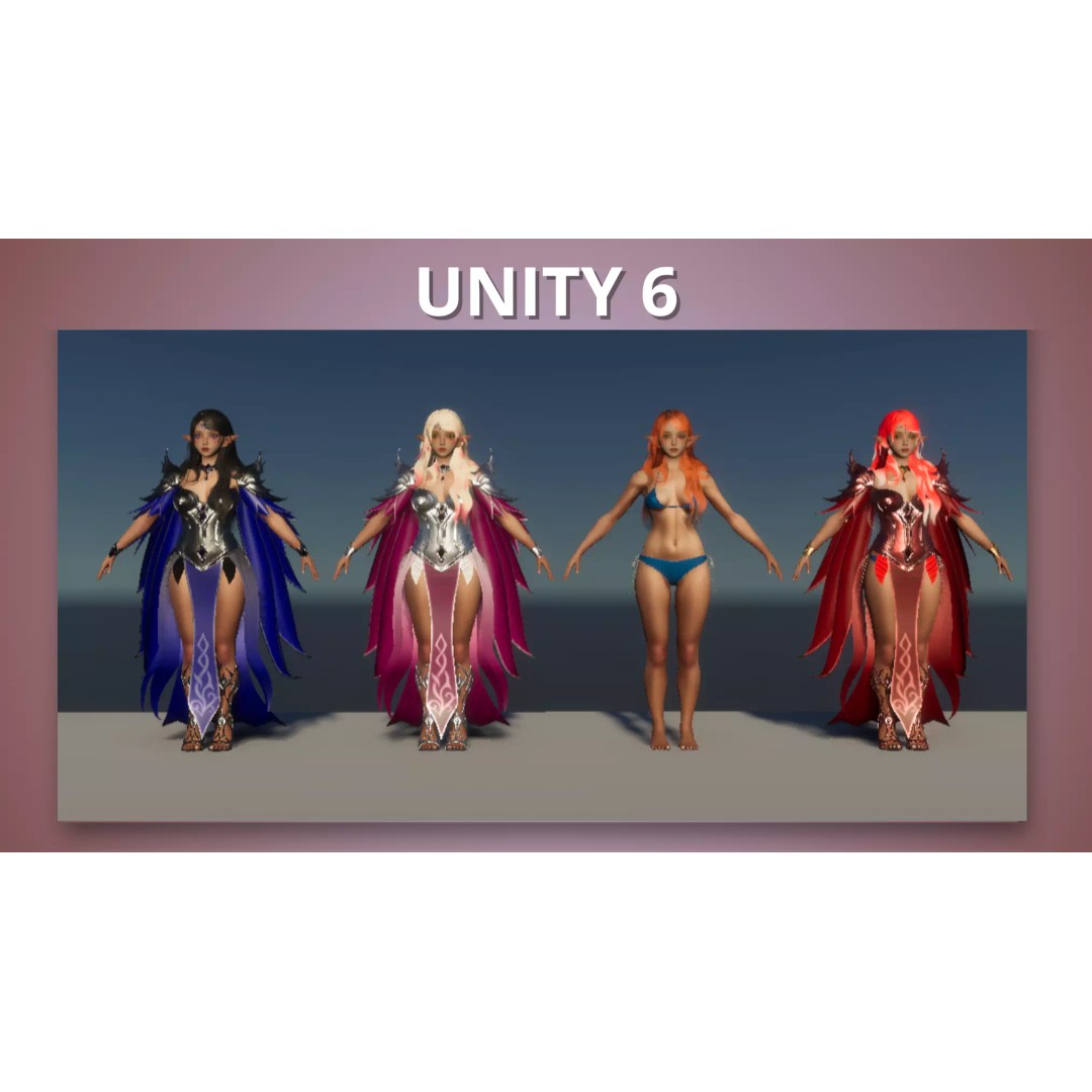 Elf Girl 3D Model – Low-Poly Game-Ready Character, FBX