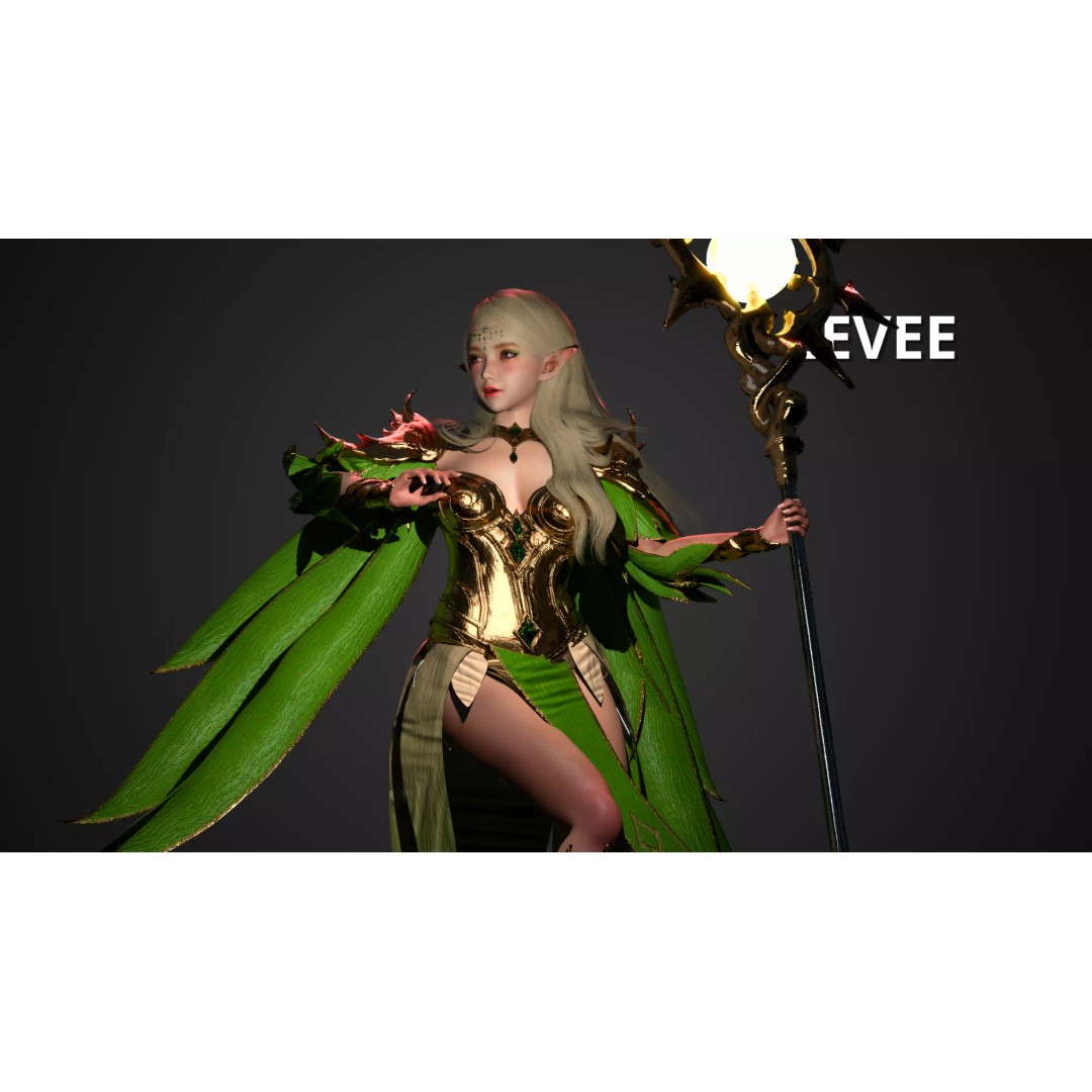 Elf Girl 3D Model – Low-Poly Game-Ready Character, FBX - View 13