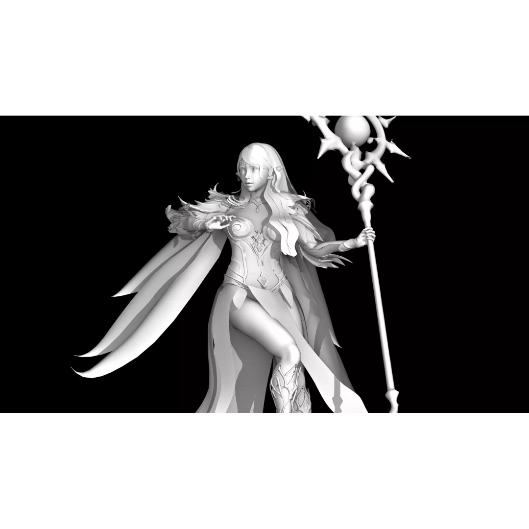 Elf Girl 3D Model – Low-Poly Game-Ready Character, FBX - View 14
