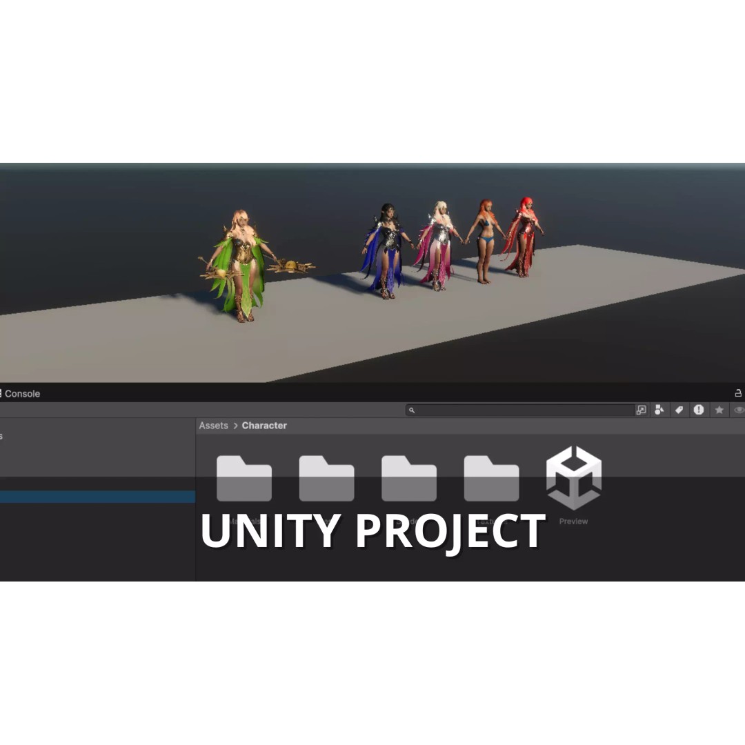 Elf Girl 3D Model – Low-Poly Game-Ready Character, FBX - View 20