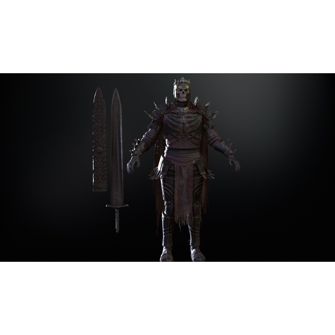 Dead King 3D Model – Low Poly Fantasy Character, Rigged, FBX - View 10