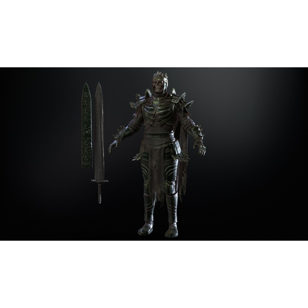 Dead King 3D Model – Low Poly Fantasy Character, Rigged, FBX - View 11