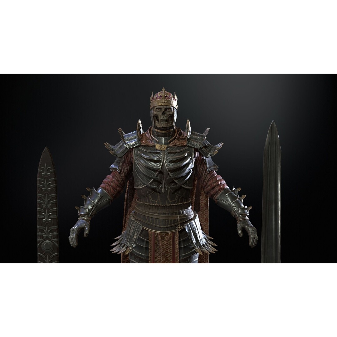 Dead King 3D Model – Low Poly Fantasy Character, Rigged, FBX - View 12