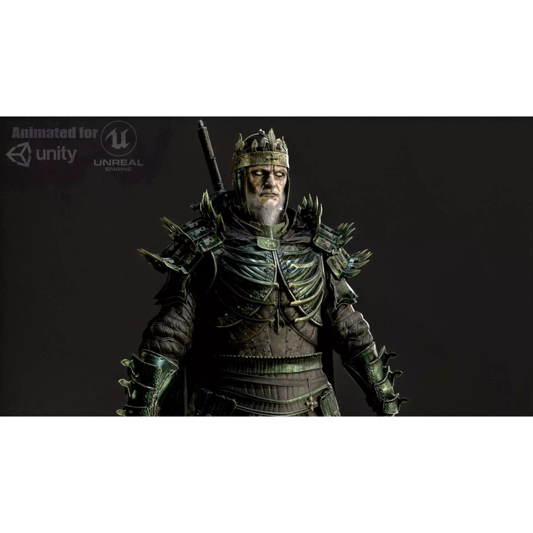 Dead King 3D Model – Low Poly Fantasy Character, Rigged, FBX - View 2