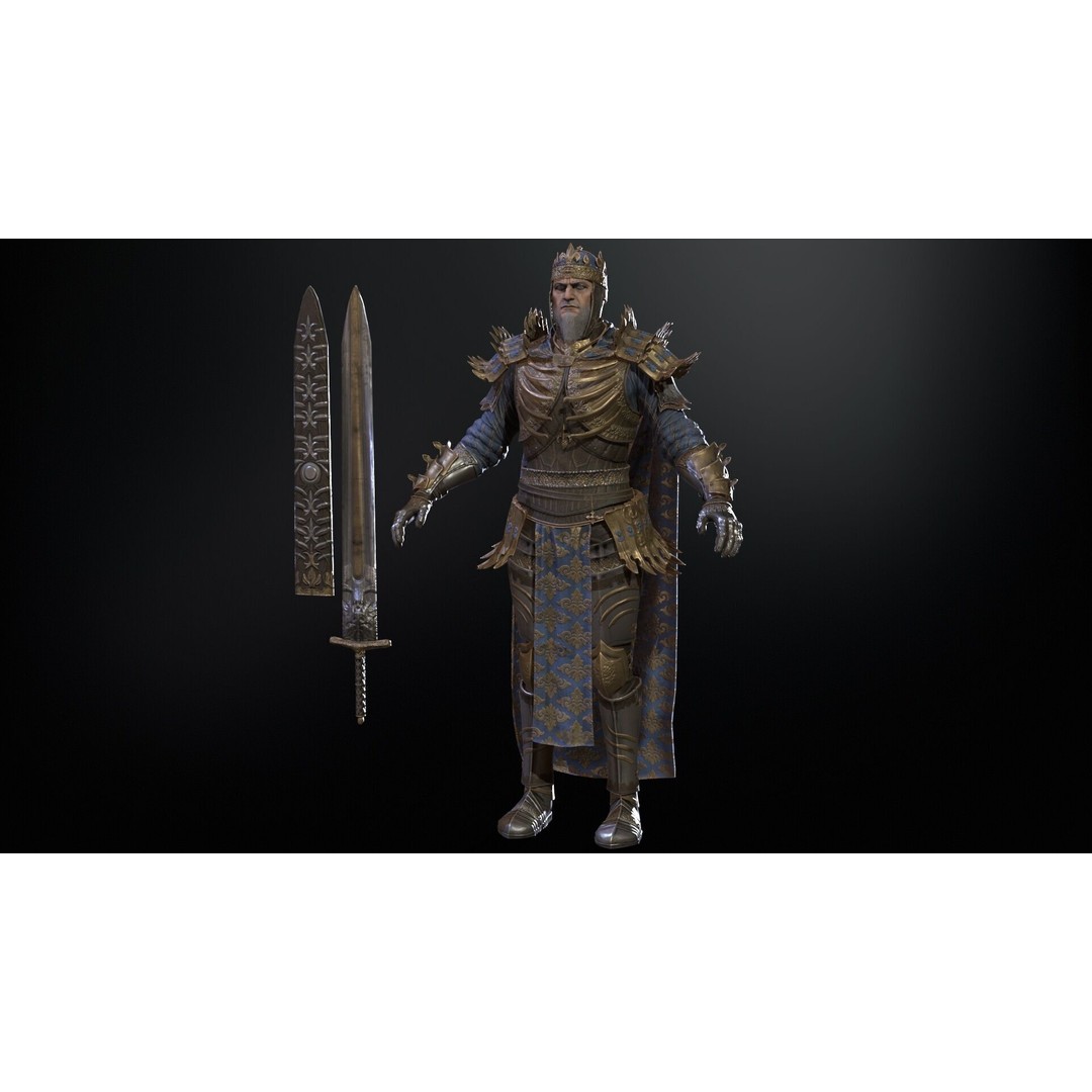 Dead King 3D Model – Low Poly Fantasy Character, Rigged, FBX - View 20