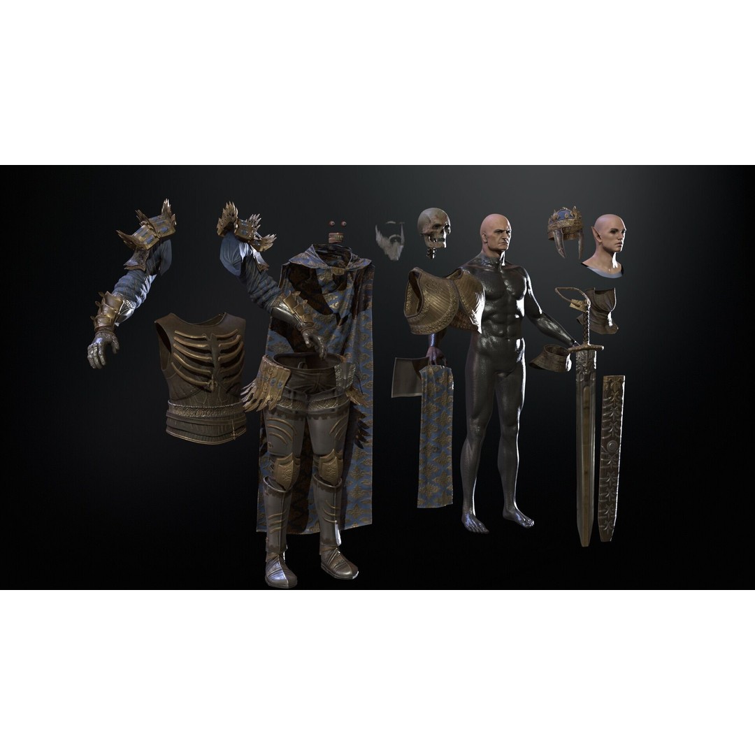 Dead King 3D Model – Low Poly Fantasy Character, Rigged, FBX - View 23