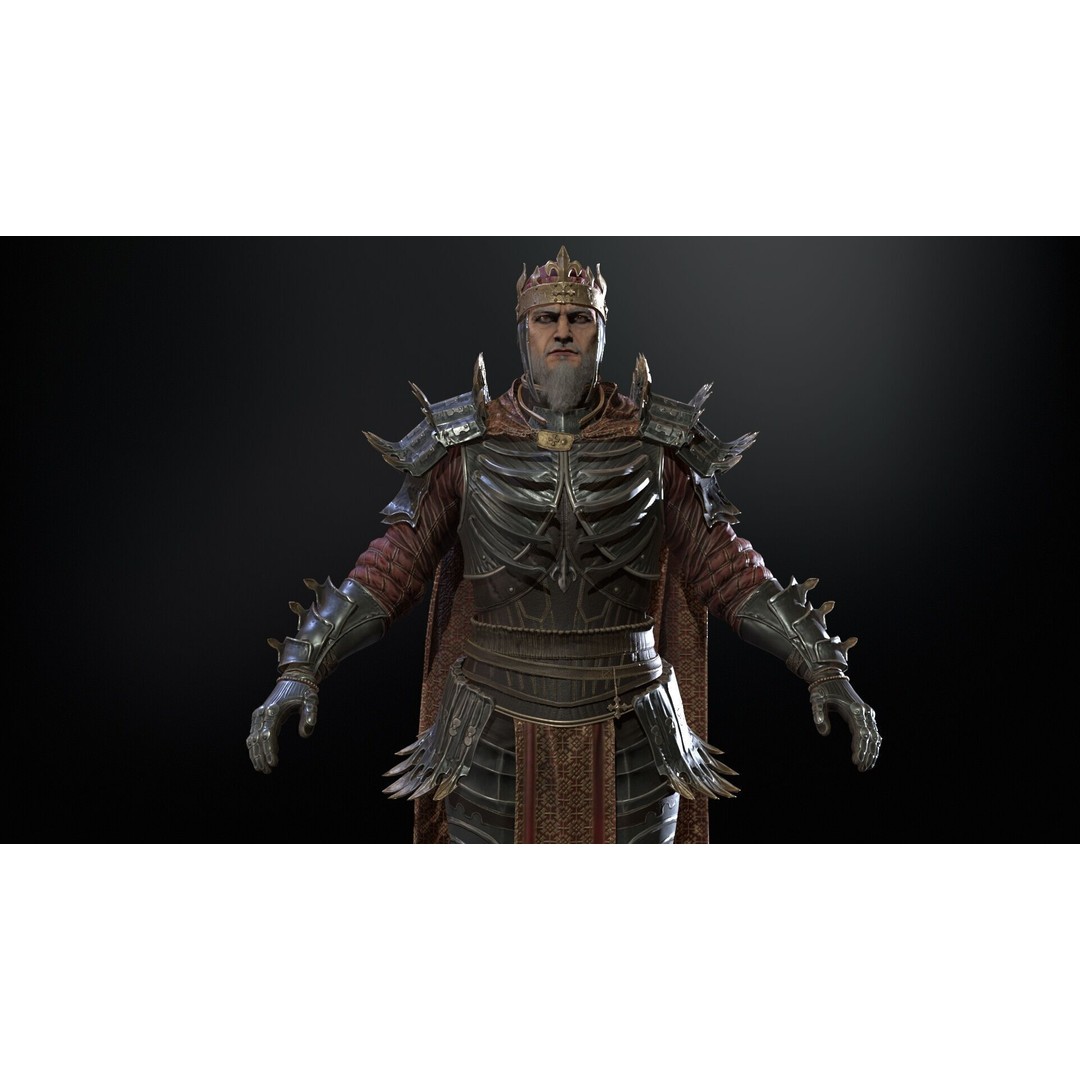Dead King 3D Model – Low Poly Fantasy Character, Rigged, FBX - View 24
