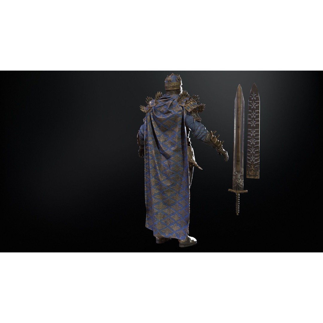 Dead King 3D Model – Low Poly Fantasy Character, Rigged, FBX - View 25