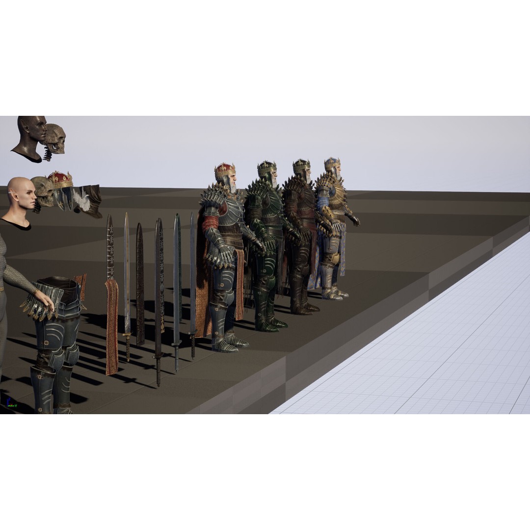 Dead King 3D Model – Low Poly Fantasy Character, Rigged, FBX - View 27