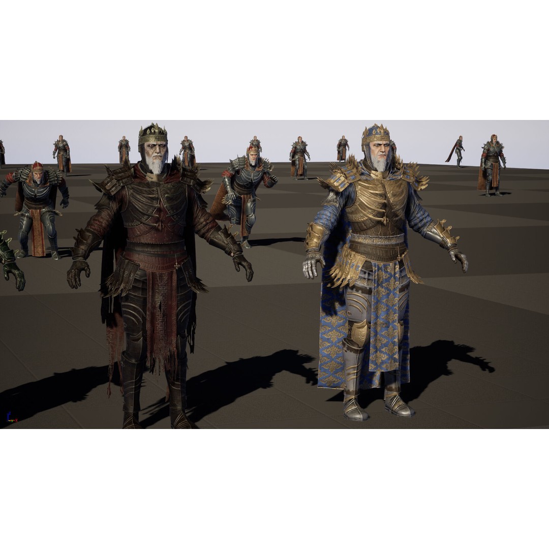 Dead King 3D Model – Low Poly Fantasy Character, Rigged, FBX - View 29